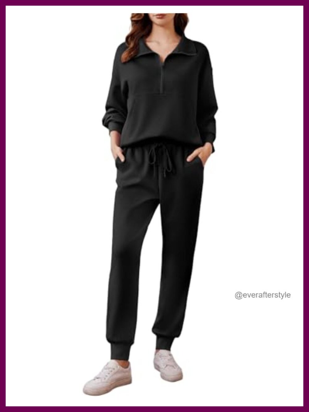 Women's 2 Piece Tracksuit Set Long Sleeve Half Zip Joggers